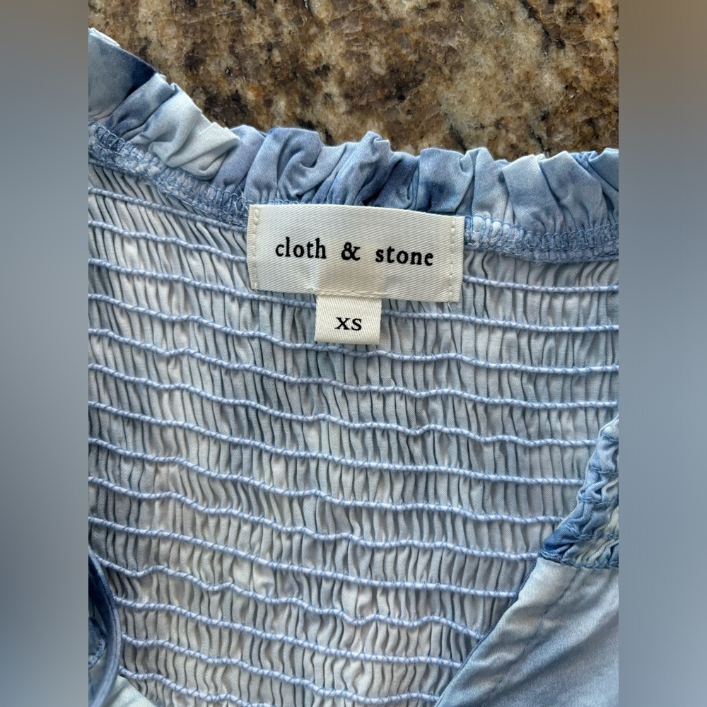 NWT Anthropologie flowy blue blouse - Picture 6 of 9